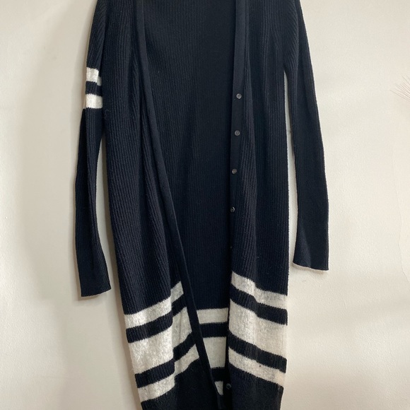 Banana Republic Multi Striped Long Cardigan Black - Picture 2 of 8